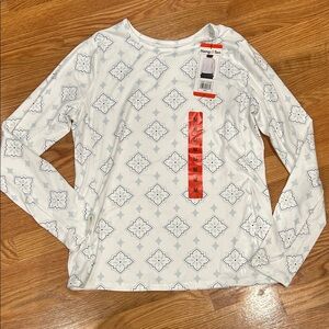 Hang Ten White Gray Long Sleeve Tee upf 50 medium new women’s rash guard